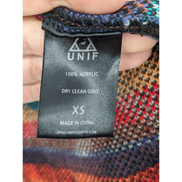 UNIF Knit Cardigan Women Size XS Aztec Pattern Open Front Boho Grunge Y2K Indie - Picture 9 of 10
